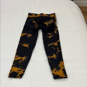 Women’s Black and Orange Tie-Dye high waisted scrunch butt Leggings